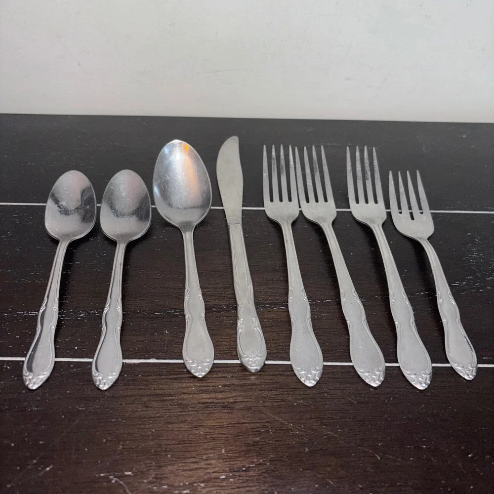 Vintage | Customcraft Stainless Flatware Set Spoons‎ Forks Knife Simeon L George